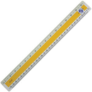 300mm No. 3 Oval Metric Scale Rule
