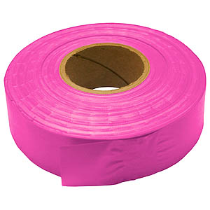 30mm x 46m PVC Flagging Tape - Fluorescent Pink